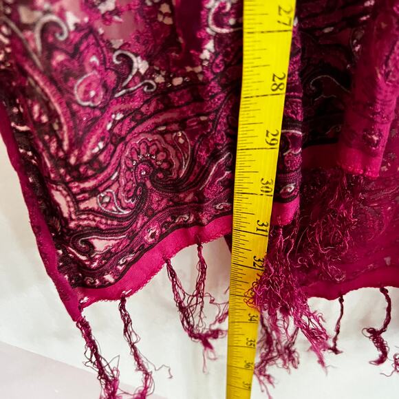 Velvet Burnout Mesh Kimono Cardigan Sheer Boho Whimsigoth Bohemian One Size - Picture 5 of 6